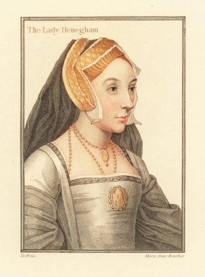 Mary Shelton, Lady Heveningham., 1812 (gravür) by Hans (after) Holbein the Younger