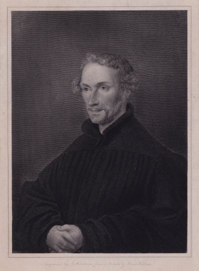 Philipp Melanchthon, Alman Protestan reformcu ve Martin Luther ile işbirlikçi (gravür) by Hans (after) Holbein the Younger