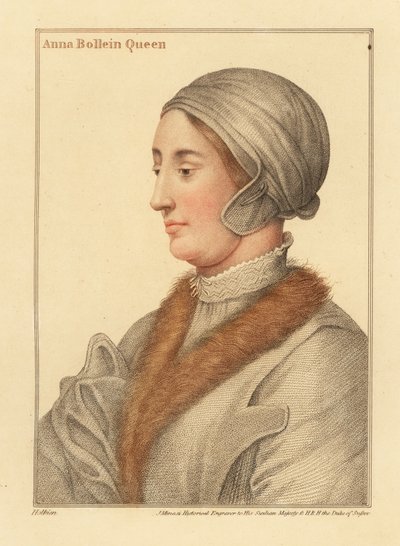 Kraliçe Anne Boleyn, Kral Henry VIII'in ikinci eşi by Hans (after) Holbein the Younger