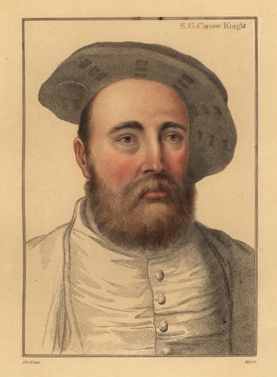 Sir George Carew, İngiliz askeri, VIII.Henry yönetimindeki amiral, 1812 (gravür) by Hans (after) Holbein the Younger