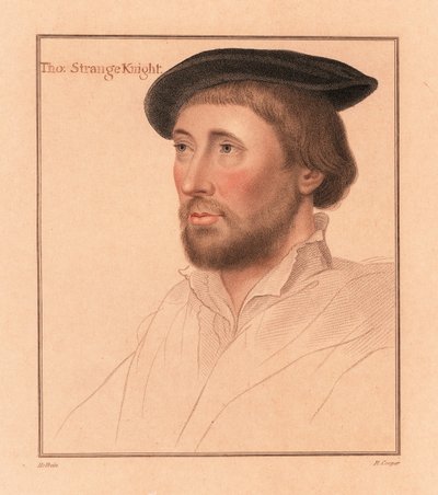 Hunstanton'dan Sir Thomas le Strange, Norfolk Yüksek Şerifi, 1812 (gravür) by Hans (after) Holbein the Younger