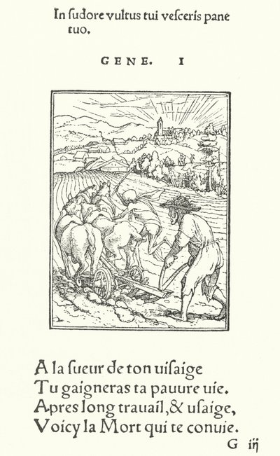 Ploughman veya Çiftçi (gravür) by Hans (after) Holbein the Younger