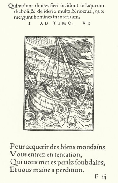 Fırtınadaki Denizci (gravür) by Hans (after) Holbein the Younger
