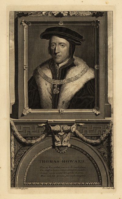 Thomas Howard, 3. Norfolk Dükü (1473-1554) (gravür) by Hans (after) Holbein the Younger