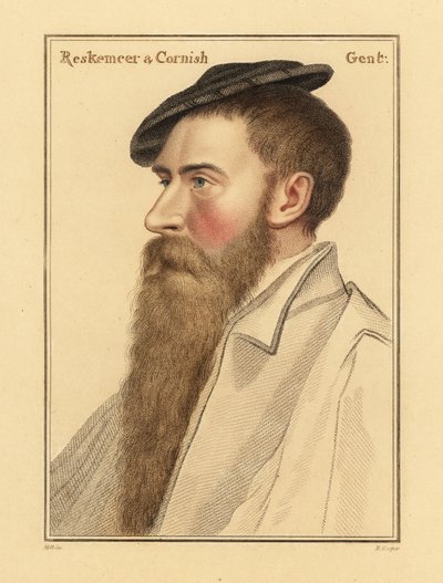 William Reskimer, Kral Henry VIII'in saray mensubu. ,1812 (gravür) by Hans (after) Holbein the Younger
