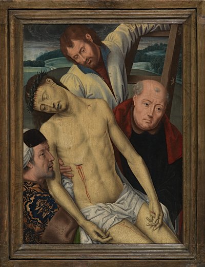 Haçtan İniş, c.1491-1519 (panel üzerine yağlı boya) by Hans (after) Memling