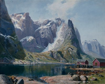 Northlandfjord c.1890 (tuval üzerine yağlı boya) by Hans Andreas Dahl