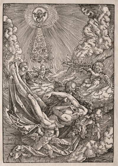 Melekler Tarafından Cennete Taşınan İsa, c. 1515-1517. by Hans Baldung