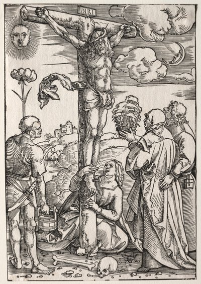 Meryem, Aziz John, Mary Magdalen ve Aziz Stephen ile Haç Üzerinde İsa by Hans Baldung
