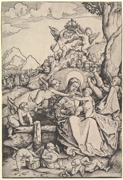 Bir Manzarada Sekiz Melekli Bakire ve Çocuk, 1511. by Hans Baldung