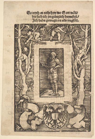 Merkezde Zırhlı Adam ile Başlık Sınırı, 1513. by Hans Baldung