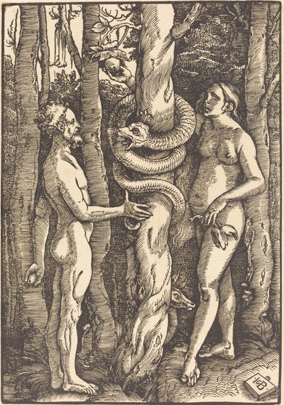 Adem ve Havva yılanla by Hans Baldung Grien