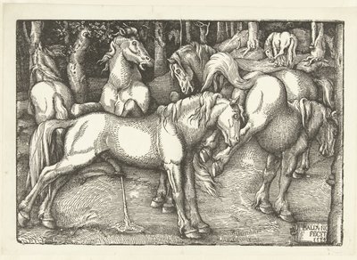 Altı dövüş atı grubu by Hans Baldung Grien