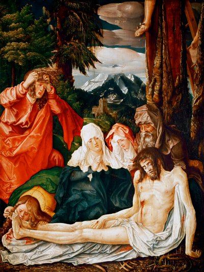 "" Lamentation sur la mort du christ "" (Mesih Üzerine Ağıt) Peinture de Hans Baldung, dit Grien (Baldung Grien) (1484-1545) by Hans Baldung Grien