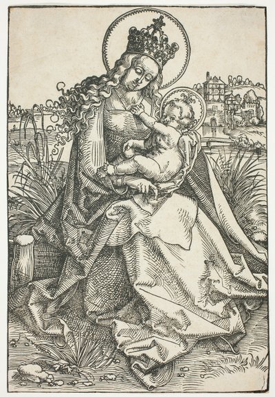 Madonna ve Çocuk Çimenli Bir Bankta by Hans Baldung Grien