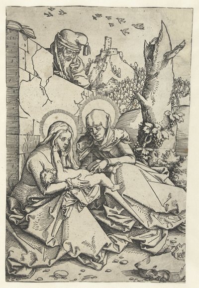 Drieen ve Joseph'te Anna ve Joseph Anna ile Mary ve Çocuk by Hans Baldung Grien