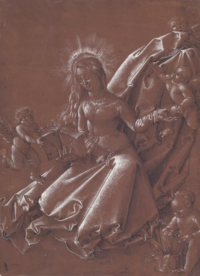 Melekler ve bebek İsa ile çevrili Bakire okuma by Hans Baldung Grien
