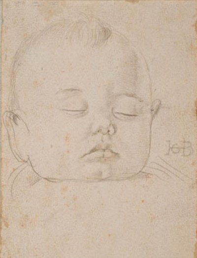 Uyuyan bir erkek bebek kafası, yüz by Hans Baldung Grien