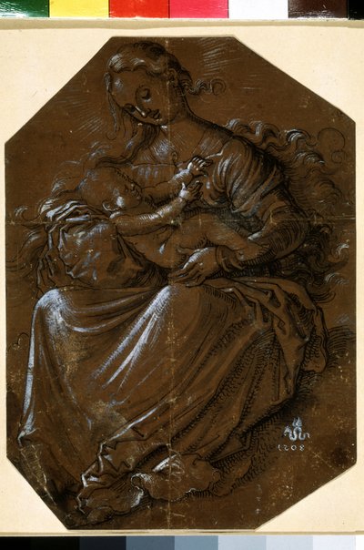 "Bakire ve Çocuk" (Bakire ve Çocuk) Hans Baldung (1484-1545) tarafından kahverengi kağıt üzerine mürekkep ve kalemle çizim 16. yüzyıl Puşkin Müzesi, Moskova by Hans Baldung Grien