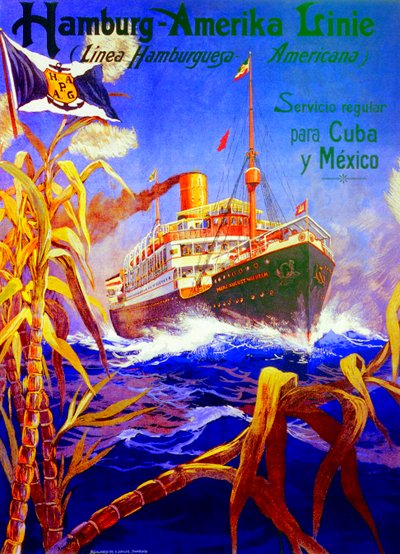 Hamburg American Line reklam afişi by Hans Bohrdt
