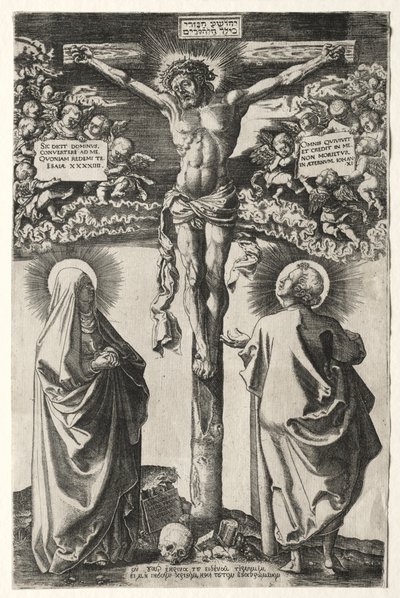 Bakire ile Aziz John arasındaki çarmıhta İsa, 1542. by Hans Brosamer