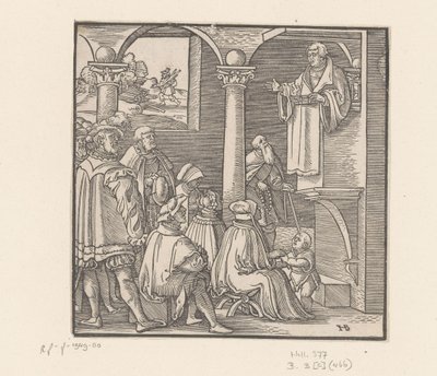 Martin Luther kilisede vaaz veriyor by Hans Brosamer