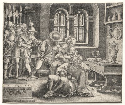 Samson ve Delilah, 1545. by Hans Brosamer