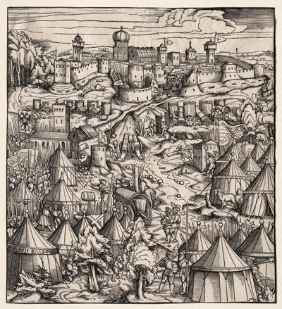 Der Weisskunig (Beyaz Kral): Padua Kuşatması by Hans Burgkmair