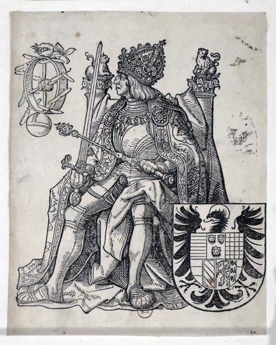 İmparator Maximilian, 1509-1512 civarı (gravür) by Hans Burgkmair