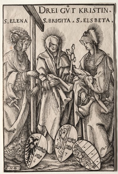 Üç Hıristiyan Kahraman: Aziz Helen, Bridget ve Elizabeth by Hans Burgkmair