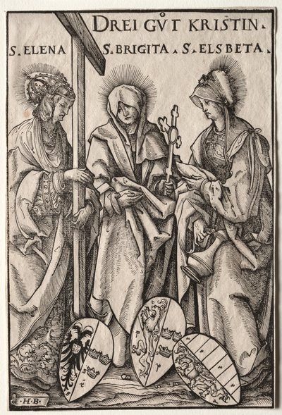 Üç Hıristiyan Kahraman: Aziz Helen, Bridget ve Elizabeth. by Hans Burgkmair