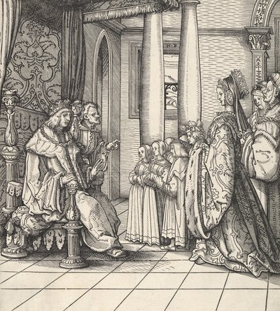 Der Weisskunig'den Kızı Margaret'i ve Kral Philip'in Çocuklarını Karşılayan Beyaz Kral, 1514-16 by Hans Burgkmair