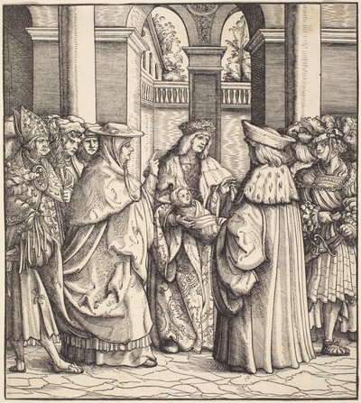 Vaftizden Sonra Çocuğu Kutsayan Başpiskopos by Hans Burgkmair I