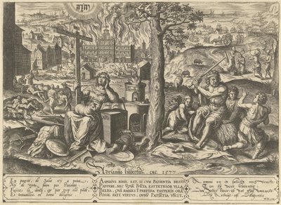 Zorluklarda sabır Yoksulluk ve Zenginlik Alegorileri (dizi başlığı) by Hans Collaert (I)