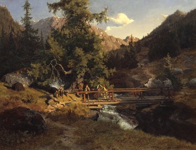 Köprüde halk dansları by Hans Gude
