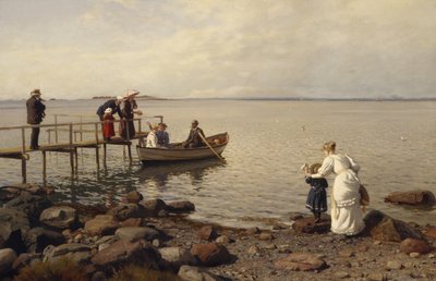 Sahilde yaz hayatı by Hans Gude