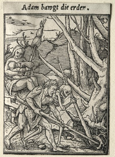 Ölüm Dansı: Adam Toprağı Sürerken. by Hans Holbein