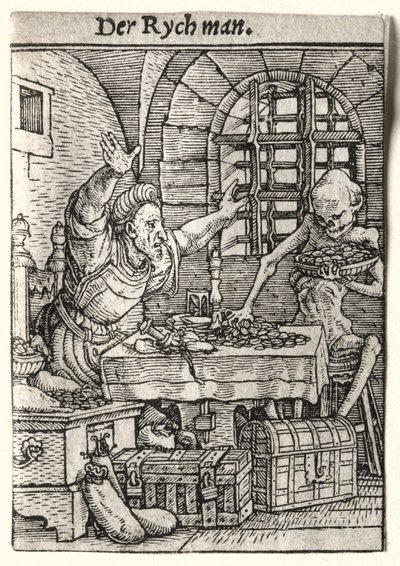 Ölüm Dansı: Cimri, c. 1526. by Hans Holbein