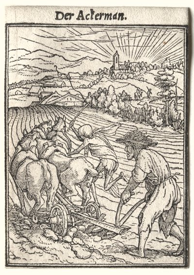 Ölüm Dansı: Plowman. by Hans Holbein