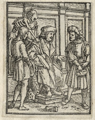 Ölümün Dansı: Kanuni veya Rahip, Yargıç. by Hans Holbein