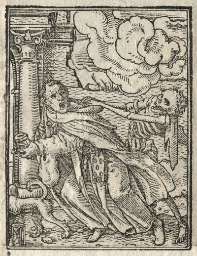 Ölümün Dansı: Dilenci Keşiş, Rahibe. by Hans Holbein