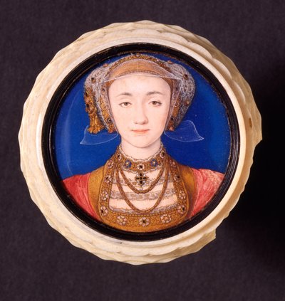 Anne of Cleves, 1539 (fildişi üzerine parşömen üzerine monte edilmiş wc) by Hans Holbein der Jüngere