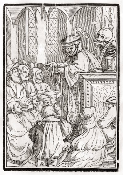 Death comes for the Preacher, engraved by Georg Scharffenberg, from 