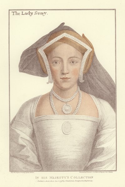 Frances Howard, Surrey Kontesi (aquatint) by Hans Holbein der Jüngere