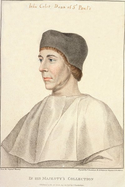 John Colet (c.1467-1519), St. Paul Dekanı Francesco Bartolozzi tarafından kazınmış (1727-1815) by Hans Holbein der Jüngere