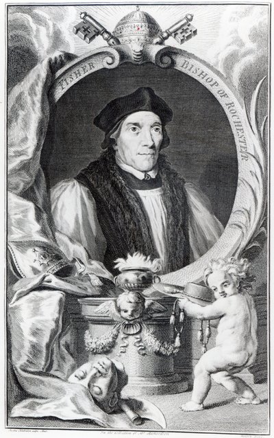 John Fisher, Rochester Piskoposu, Jacobus Houbraken tarafından oyulmuş, c.1738-42 by Hans Holbein der Jüngere