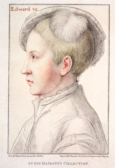 Francesco Bartolozzi (1727-1815) 1796 tarafından oyulmuş Edward VI (1537-53) portresi by Hans Holbein der Jüngere