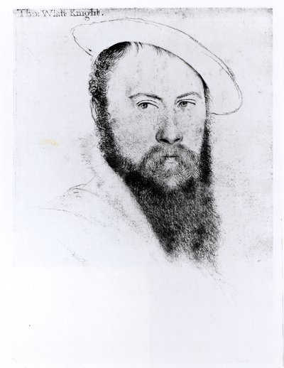 Portrait of Sir Thomas Wyatt the Younger (c.1521-54) (pencil and charcoal on paper)  by Hans Holbein der Jüngere