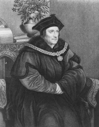 Sir Thomas More (1477-1535) (gravür) by Hans Holbein der Jüngere