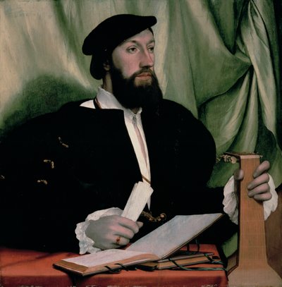 Müzik kitapları ve lavtası olan meçhul bey, c.1534 by Hans Holbein der Jüngere